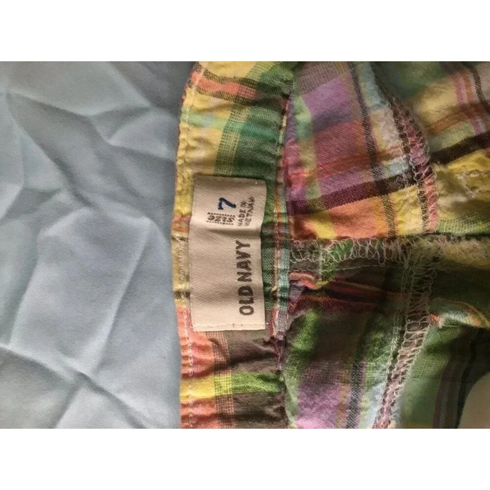 Old Navy Girls Size 7 Adjustable Plaid Shorts